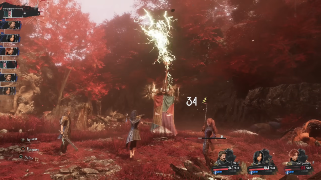 Combate em turnos de Clair Obscur Expedition 33